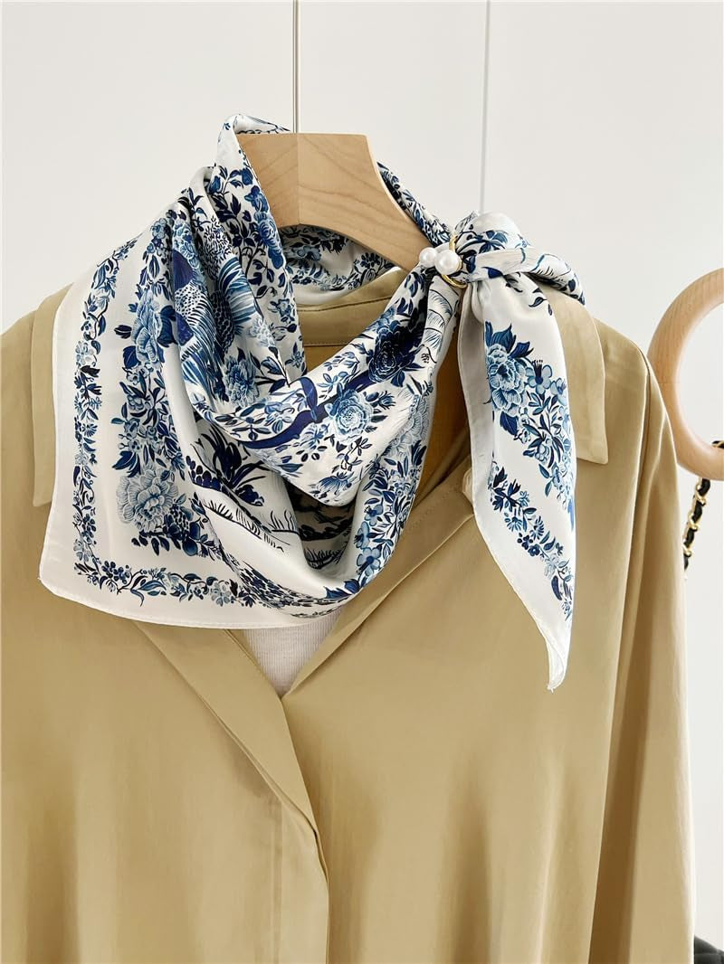 100% Pure Mulberry Silk Scarf 27"'X27(In) Square Scarf Head Scarf Neck Scarf Headscarf for Women with Gift Packed