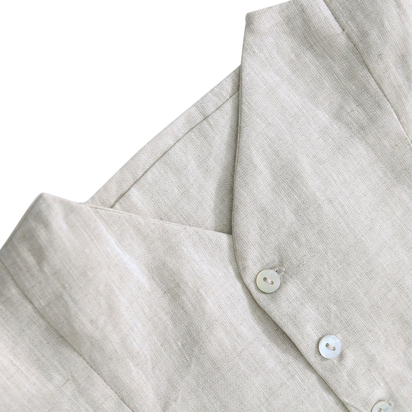 Womens Pure Linen Sleeveless Button down Crop Top V Neck Waistcoat Vest
