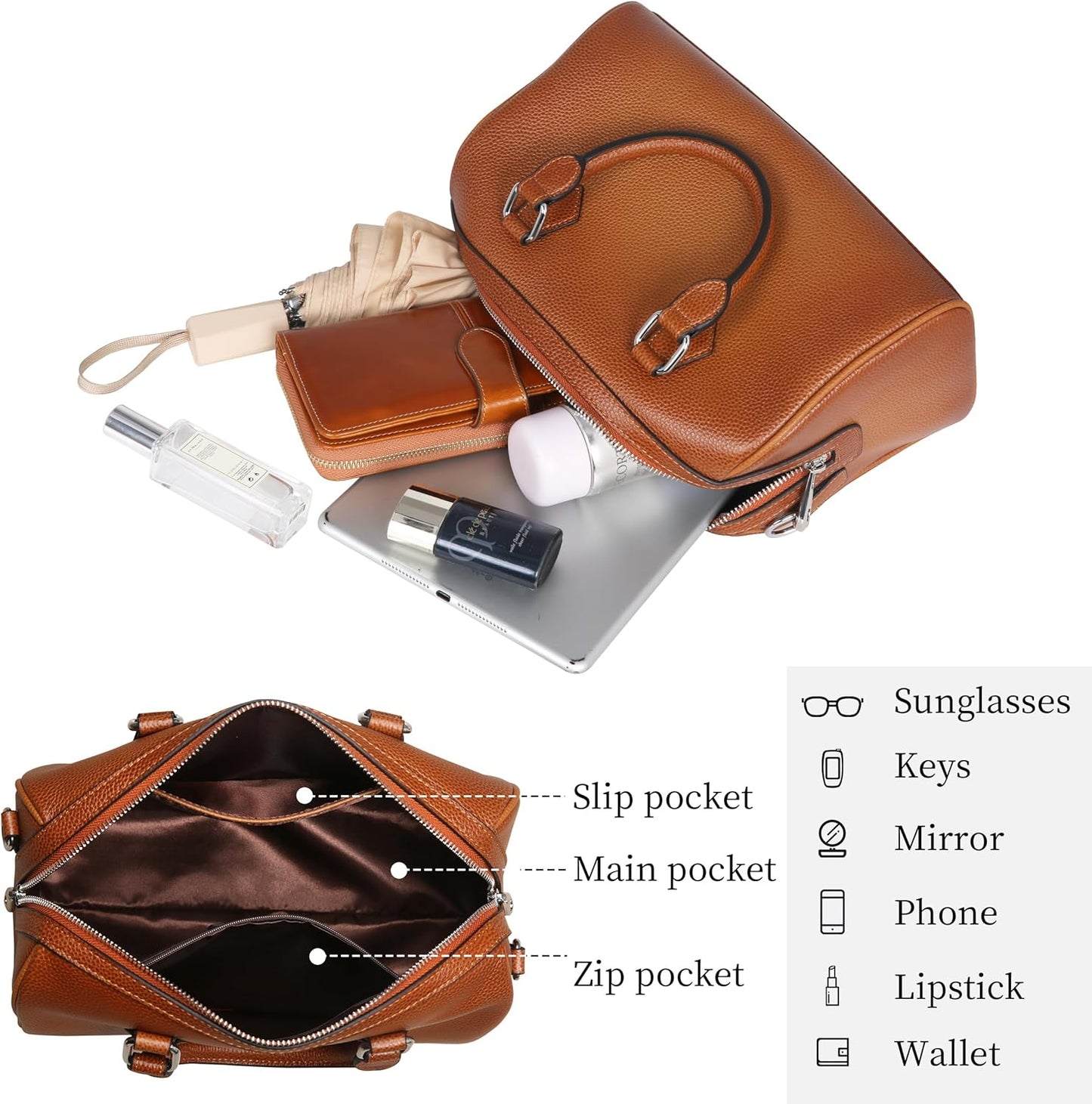 Leather Top Handle Bags for Women Leather Purses Tote Bag Satchel Handbags Shoulder Bag Designer Crossbody Bags