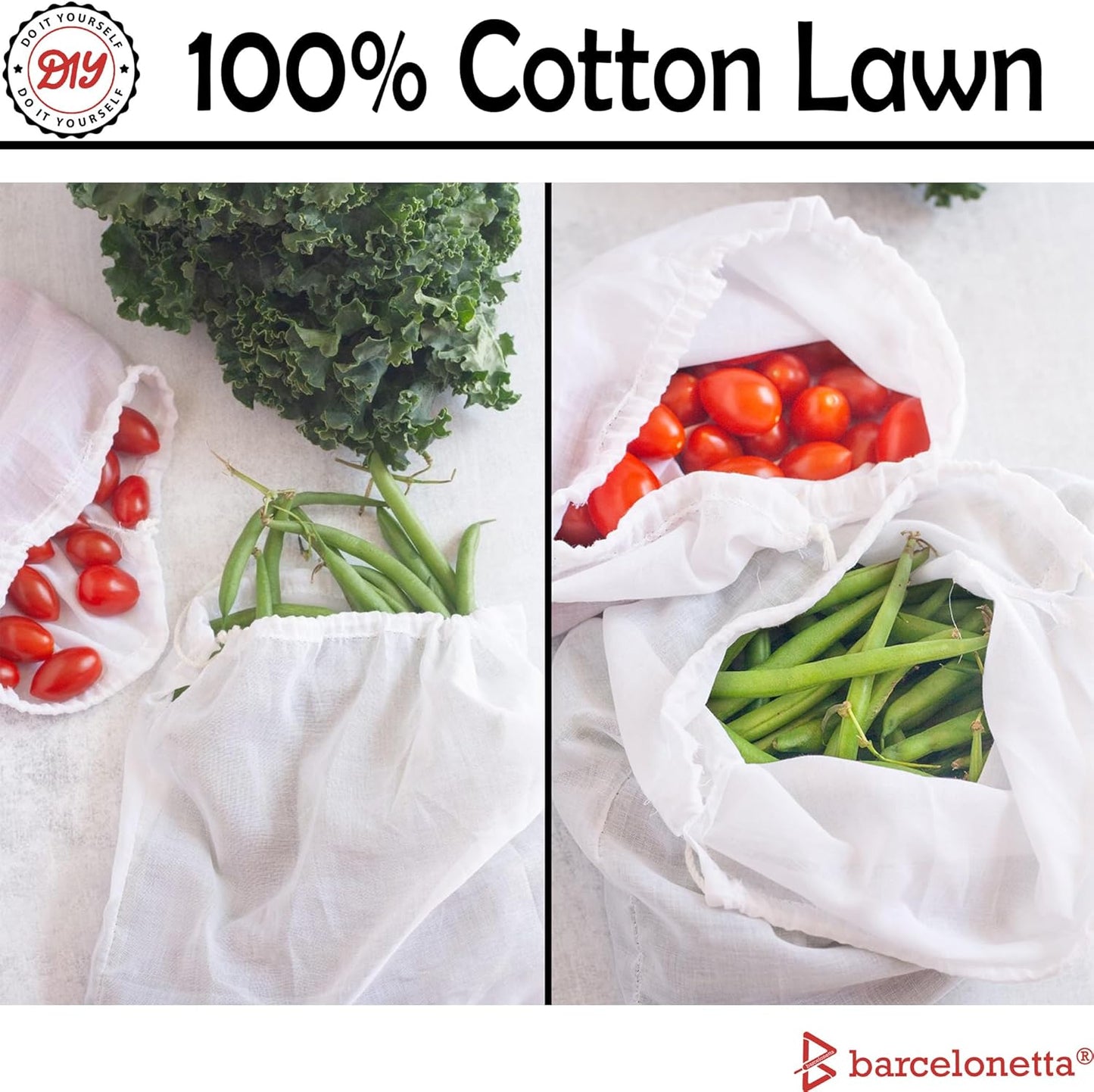| Cotton Lawn Fabric | Lining Fabric | 100% Cotton | Thin | 58" Wide | Sewing, Air Feel Layer | Cloth, Solid (White, 2 Yard)