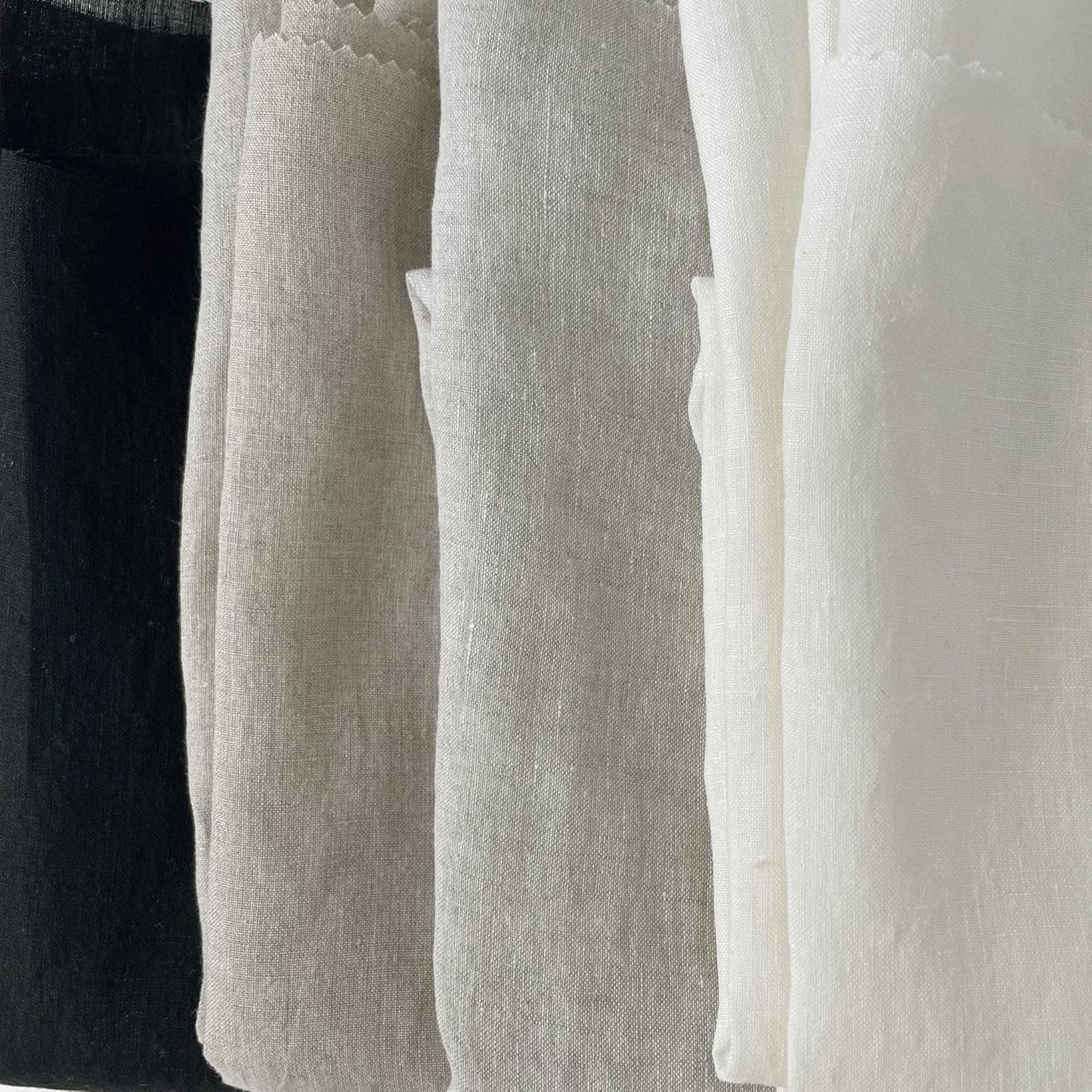 Black Lightweight High Twisted Linen Fabric | Versatile & Durable Material for Stylish Creations - Ideal for Sewing & Home Decor