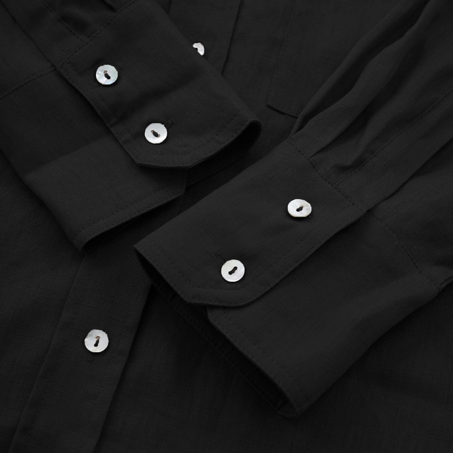 Women'S 100% Linen Summer Long Sleeve Button-Down Shirt with Pockets