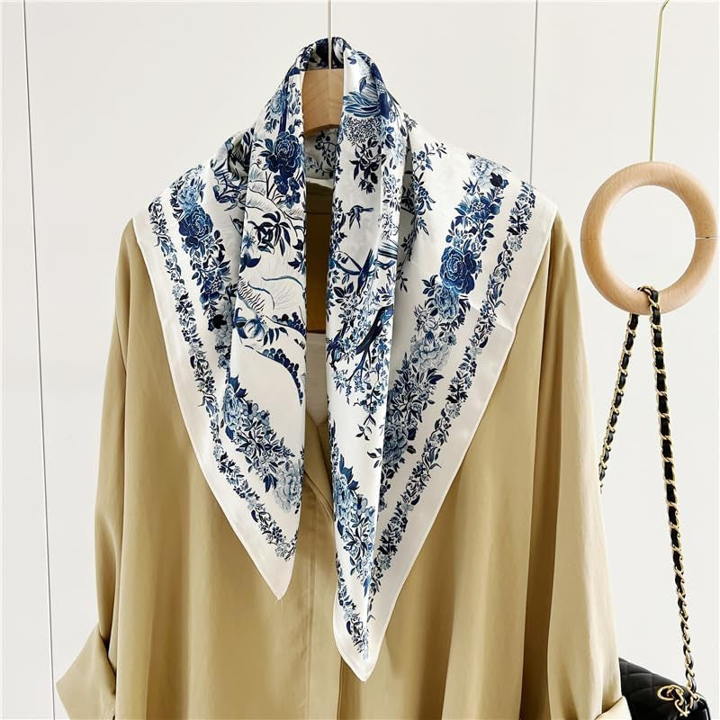 100% Pure Mulberry Silk Scarf 27"'X27(In) Square Scarf Head Scarf Neck Scarf Headscarf for Women with Gift Packed