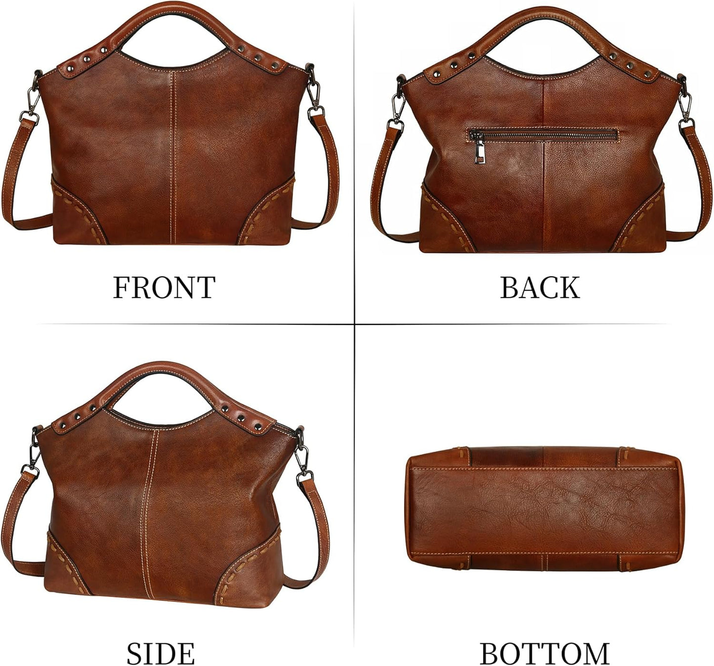 Leather Purses for Women Satchel Bag Designer Handbag Vintage Top Handle Purse Crossbody Bag Hobo Handbags