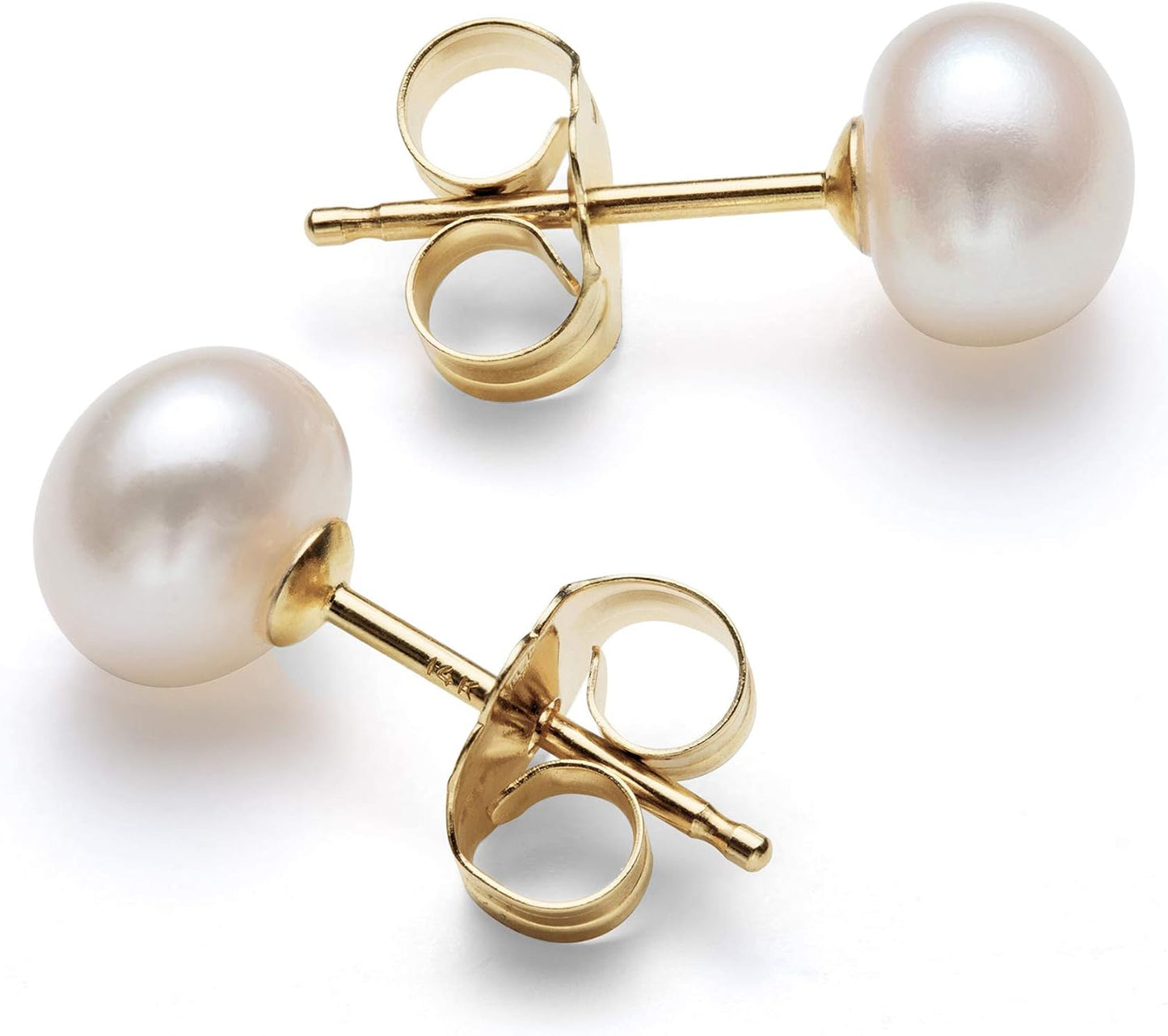 14K Gold Freshwater Pearl 18" Necklace Bracelet Stud Earrings Set for Women | Jewelry for Her | Gift Box Included