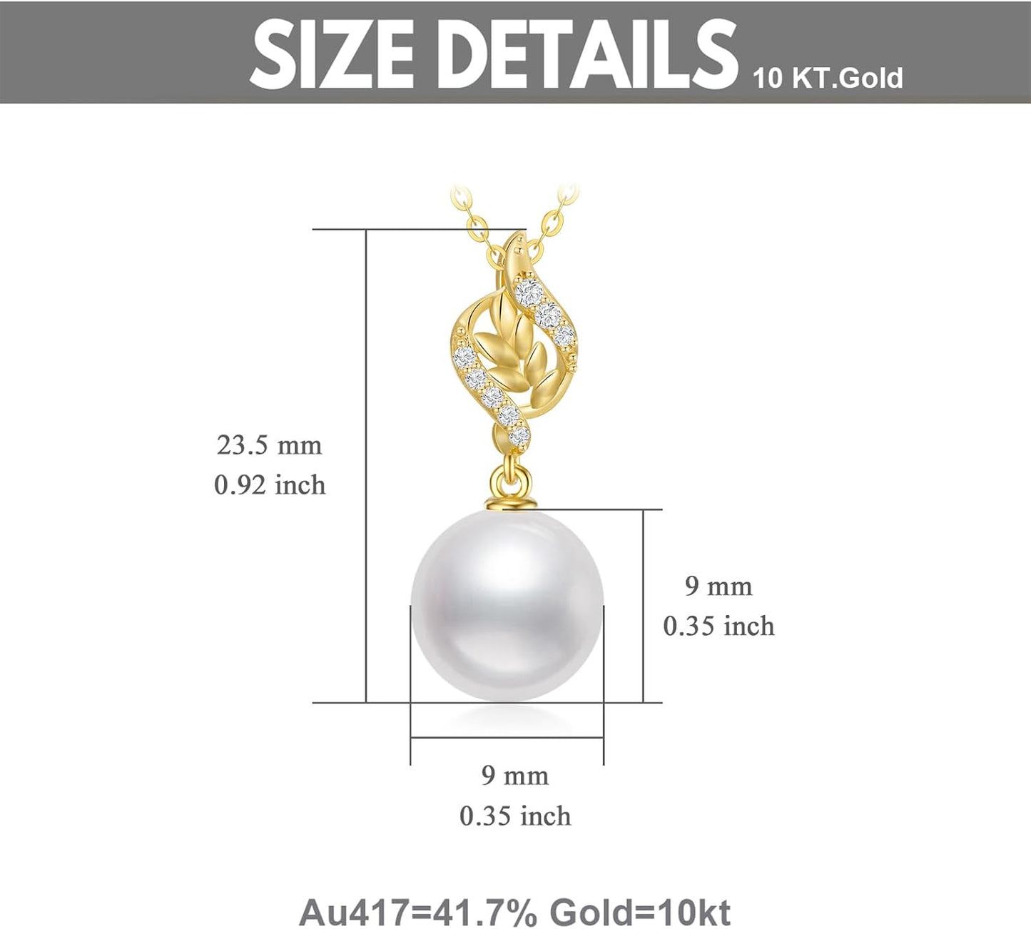 10K Gold Diamond Pearl Necklace and Dangle Earrings for Women, Fine Jewelry Set Gifts for Her