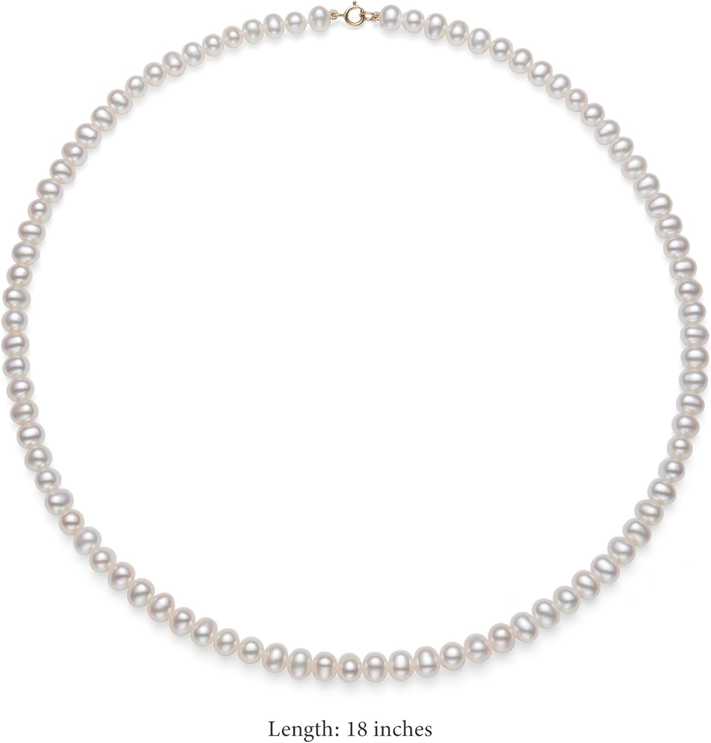 14K Gold Freshwater Pearl 18" Necklace Bracelet Stud Earrings Set for Women | Jewelry for Her | Gift Box Included