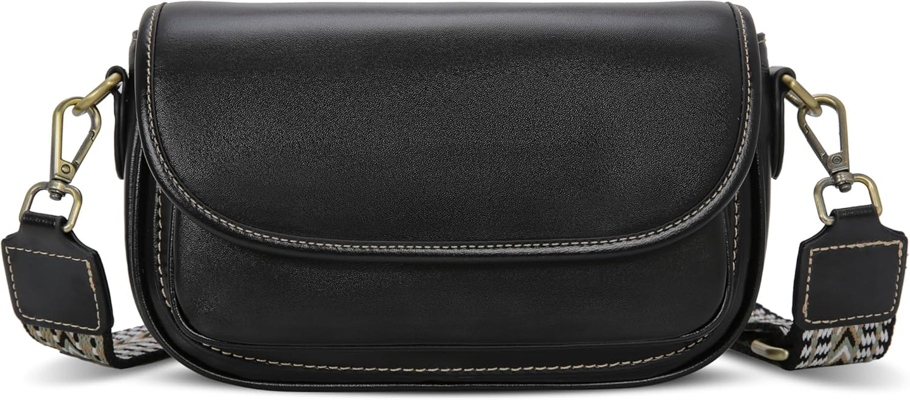 Leather Crossbody Bags for Women Trendy Shoulder Bag with Guitar Strap Stylish Ladies Purses Satchel Handbags Travel