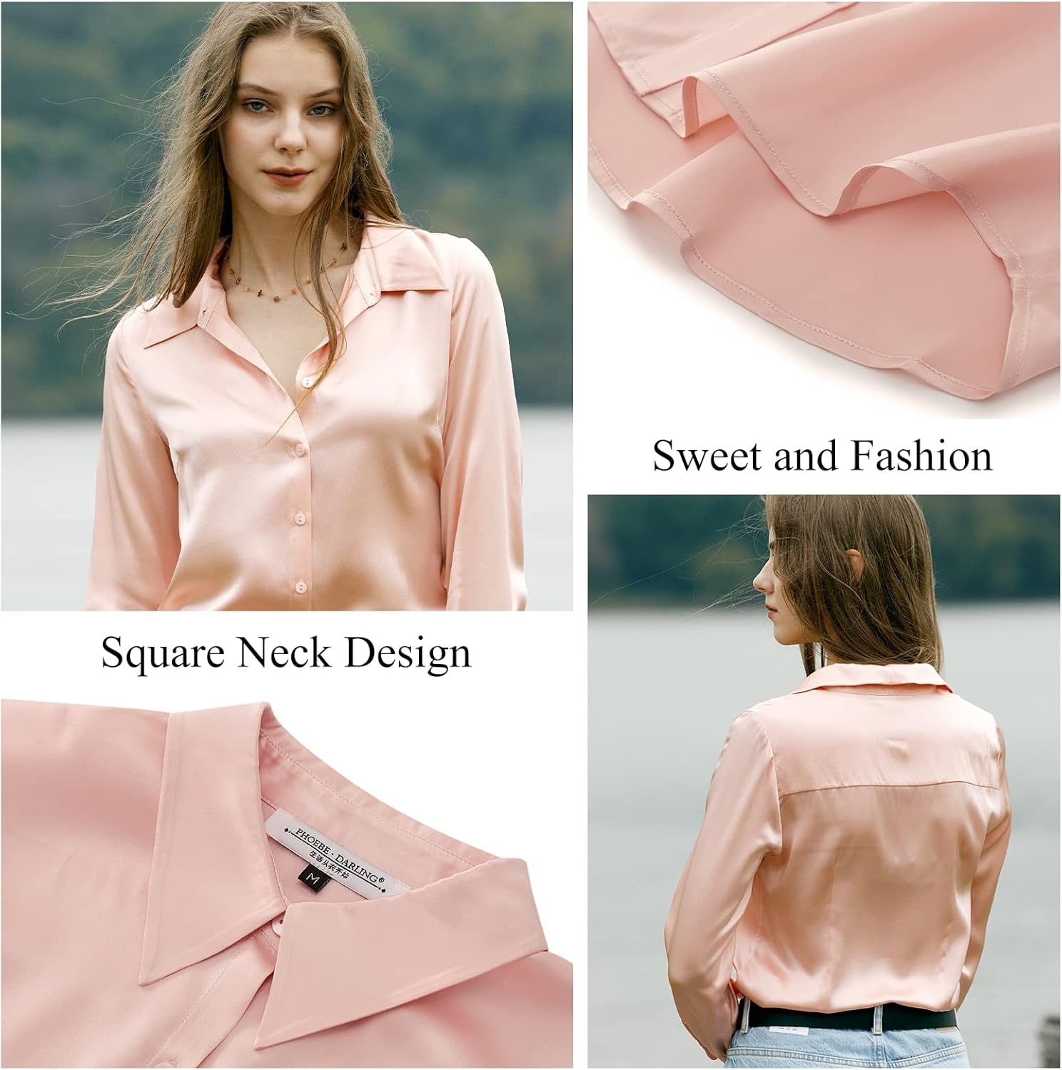 Silk Blouses for Women Elegant Tops Summer Spring Shirts Mulberry Silk Button down Shirt