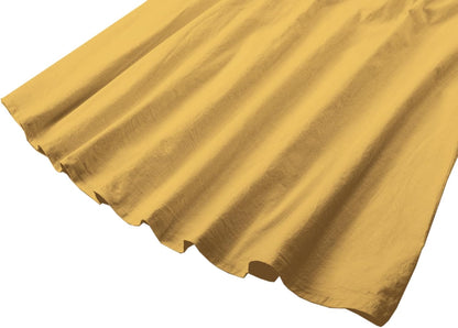 Women'S Cotton Linen Midi Skirt with Pockets Casual Flowy Swing Elastic High Waist A-Line Long Boho Skirts