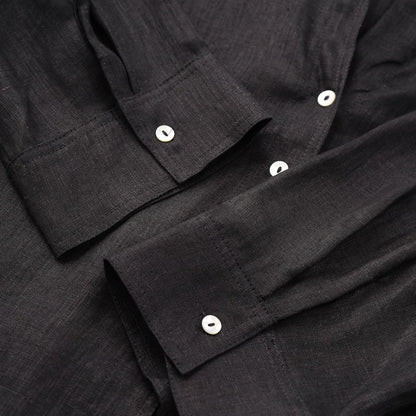 Women'S 100% Linen Summer 3/4 Sleeve Button down Shirt High Low Tops