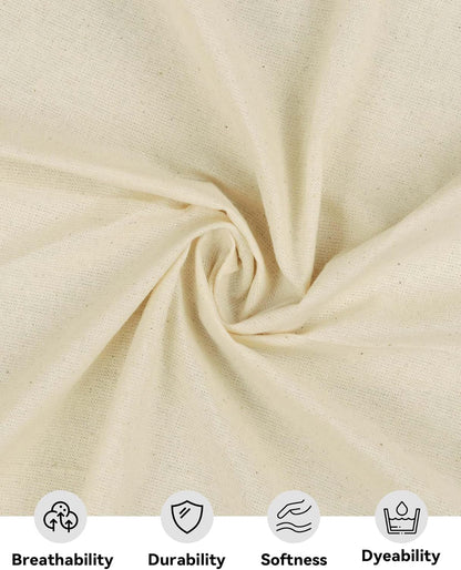 Light Weight 100% Cotton Muslin Fabric: 63 Inch X 2,5,10 Yards Unbleached Muslin Linen Fabric Material for Sewing Material Apparel Cloth