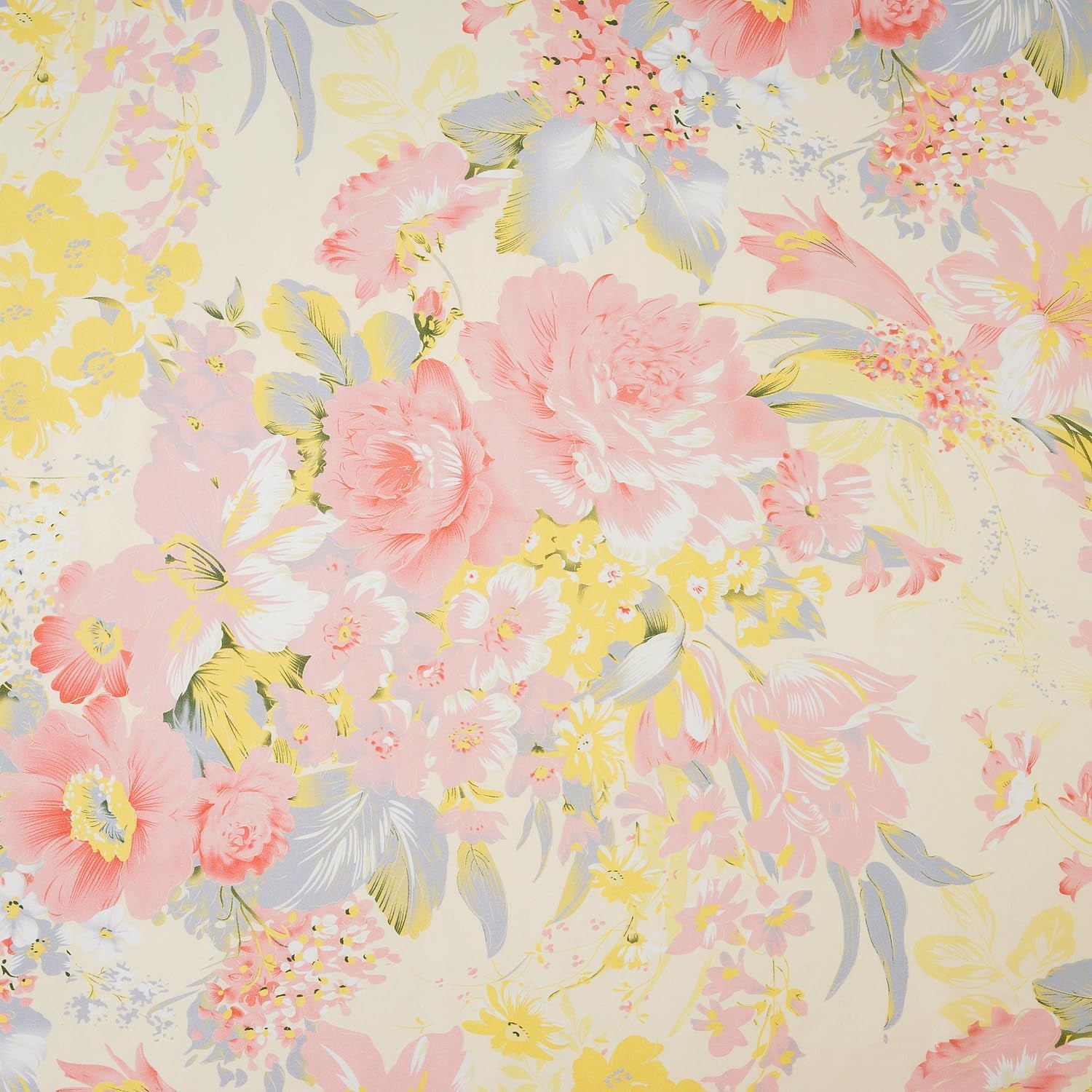 100% Pure Mulberry Silk Charmuse Floral Fabric 45 Wide for Bedding Dress by the Yard or by Half Yard (Sold by Half a Yard, 10)