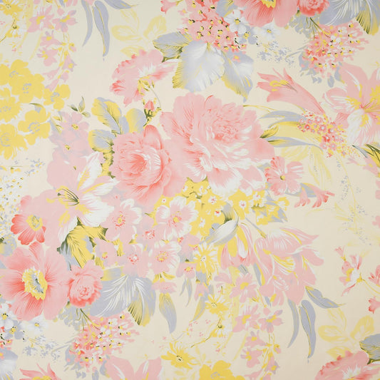 100% Pure Mulberry Silk Charmuse Floral Fabric 45 Wide for Bedding Dress by the Yard or by Half Yard (Sold by Half a Yard, 10)