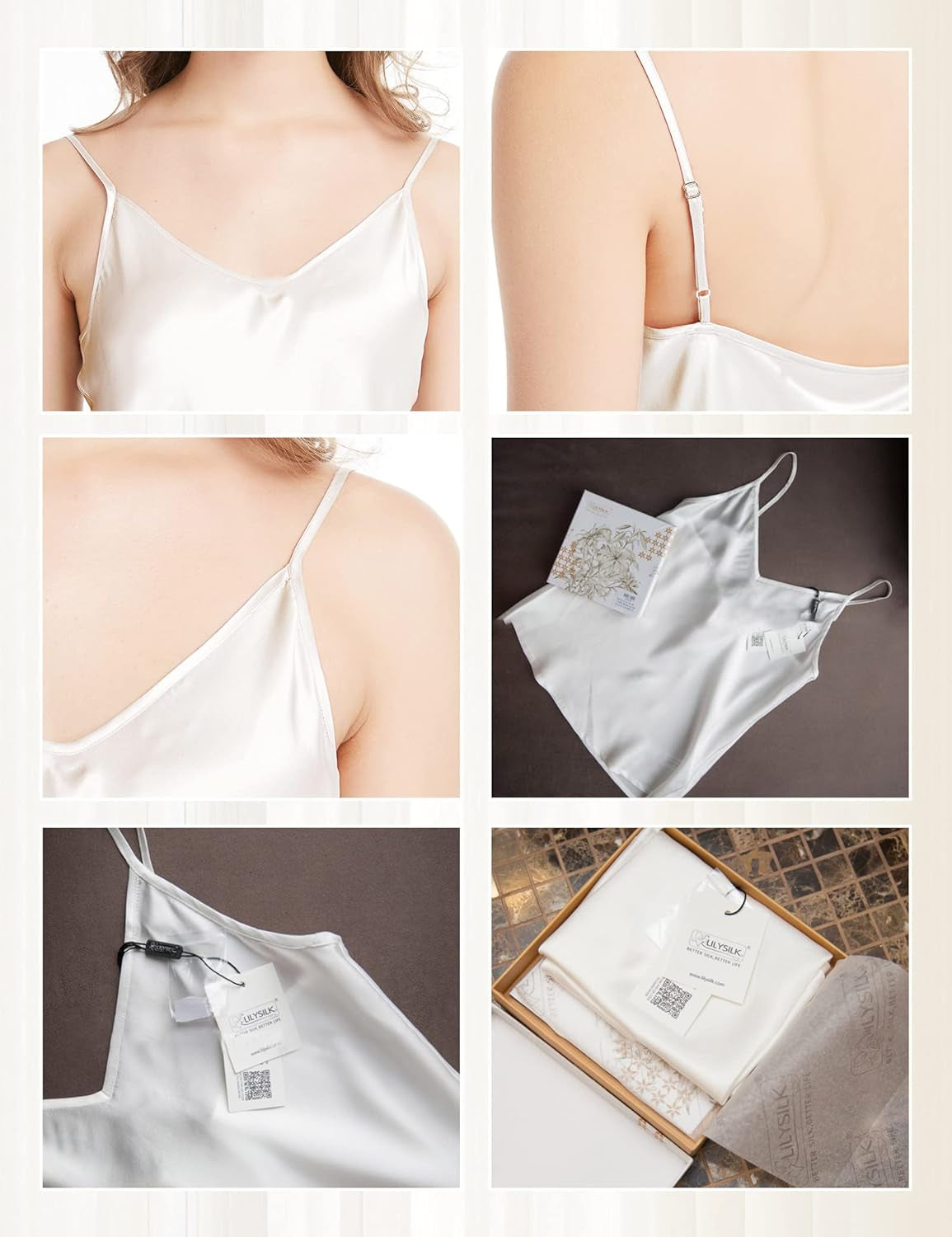 Womens Silk Camisole 100% 19MM Mulberry Silk Basic Tank Tops Summer Casual Classic Top Loose