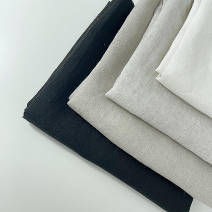 Black Lightweight High Twisted Linen Fabric | Versatile & Durable Material for Stylish Creations - Ideal for Sewing & Home Decor