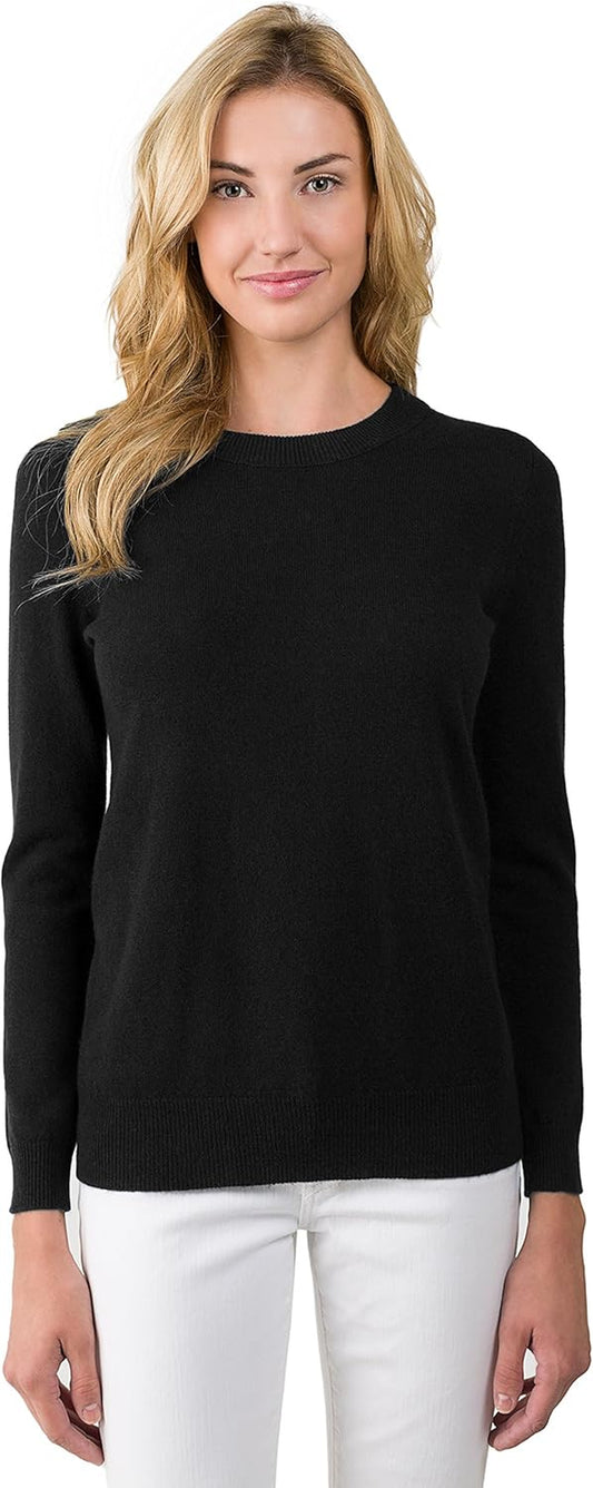 Women'S 100% Pure Cashmere Long Sleeve Crew Neck Sweater
