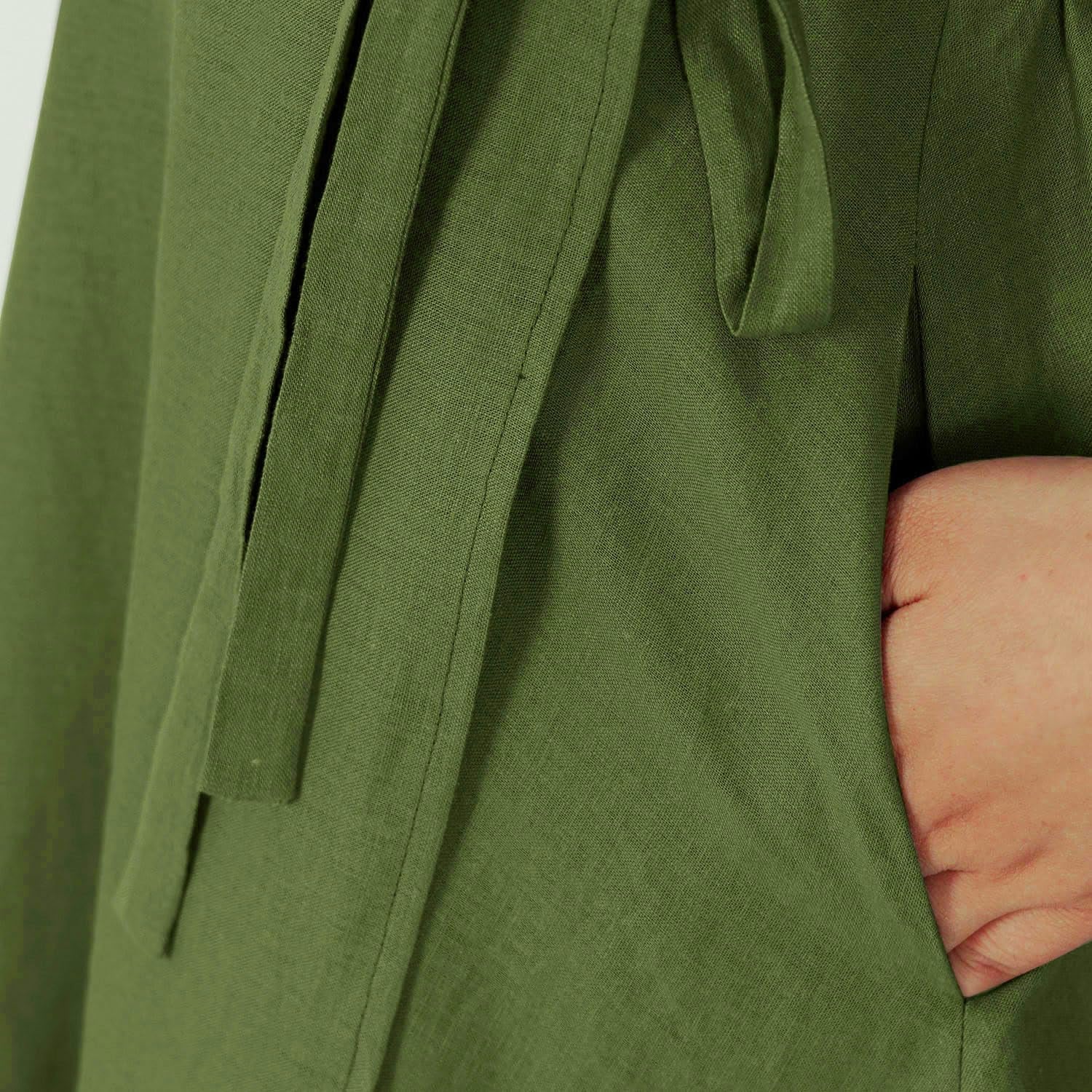 Women'S Linen Wrap Skirt Casual Maxi Skirt Vintage a Line Linen Skirt