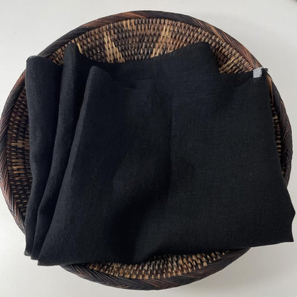 Black Lightweight High Twisted Linen Fabric | Versatile & Durable Material for Stylish Creations - Ideal for Sewing & Home Decor