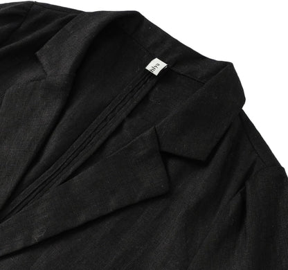 Women'S 100% Linen Notched Button Blazer Long Sleeve Jackets Office Coat