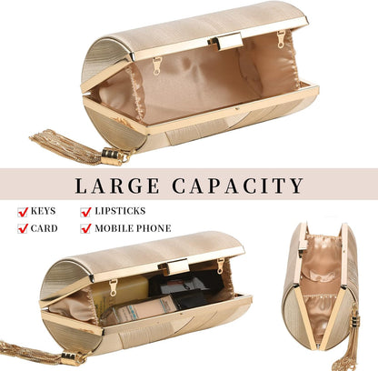 Clutch Purses for Women Tassel Evening Clutch Bag Cross Body & Shoulder Bag for Wedding Night Out Party