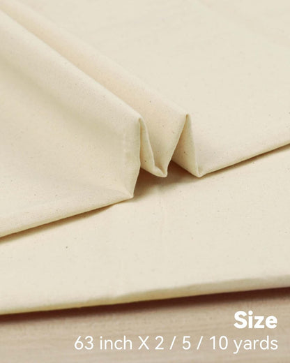 Light Weight 100% Cotton Muslin Fabric: 63 Inch X 2,5,10 Yards Unbleached Muslin Linen Fabric Material for Sewing Material Apparel Cloth