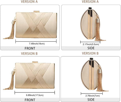 Clutch Purses for Women Tassel Evening Clutch Bag Cross Body & Shoulder Bag for Wedding Night Out Party