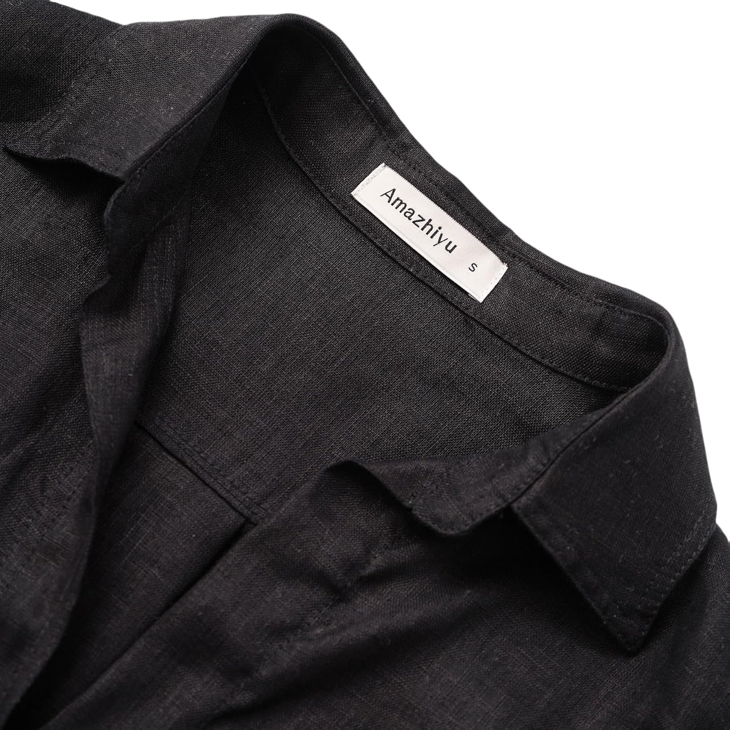 Women'S 100% Linen Summer 3/4 Sleeve Button down Shirt High Low Tops