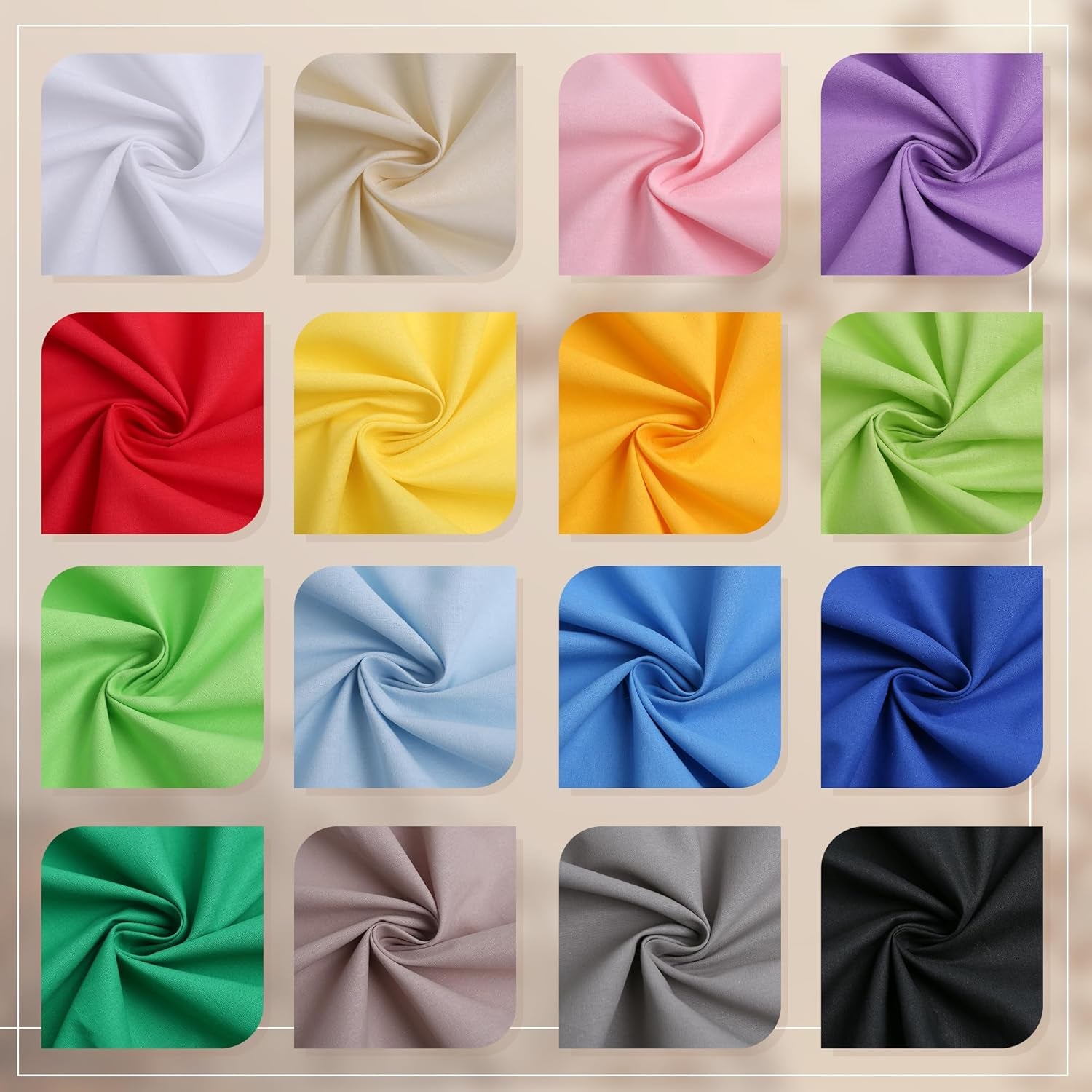 Black Cotton Fabric, Natural 100% Cotton Poplin Fabric by the Yard 59 Inches Wide Lining Fabric for Sewing Apparel Cloth Soft Embroidery Quilting, 1 Yard