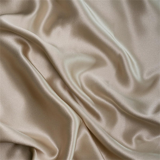 44'' Width 22 Momme 100% Pure Silk Fabric 6A Grade Natural Mulberry Charmeuse Fabric for Sewing Pajamas,Pillowcase,Clothes DIY Crafts(Ivory Grey,1Yd)